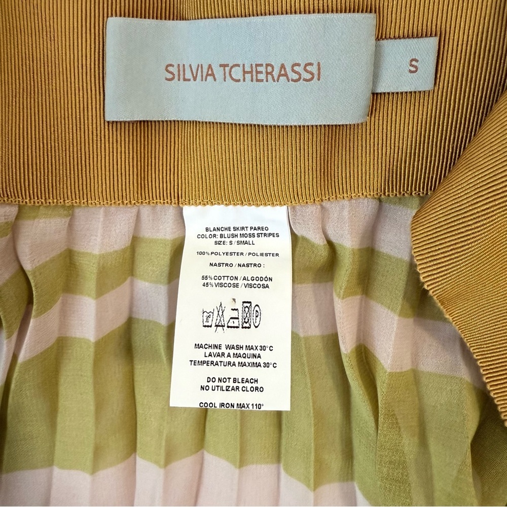 Silvia Tcherassi Striped Blanched Silkβ Midi Skirt Size S - Picture 7 of 10